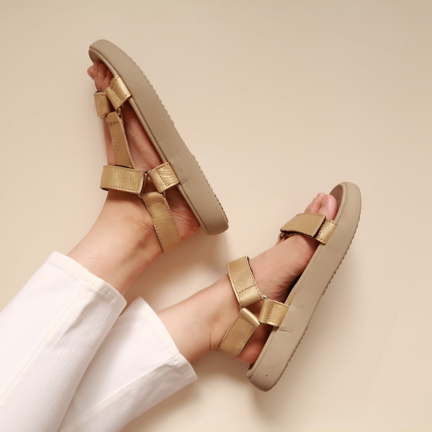 Zoe in Gold (on beige sole)