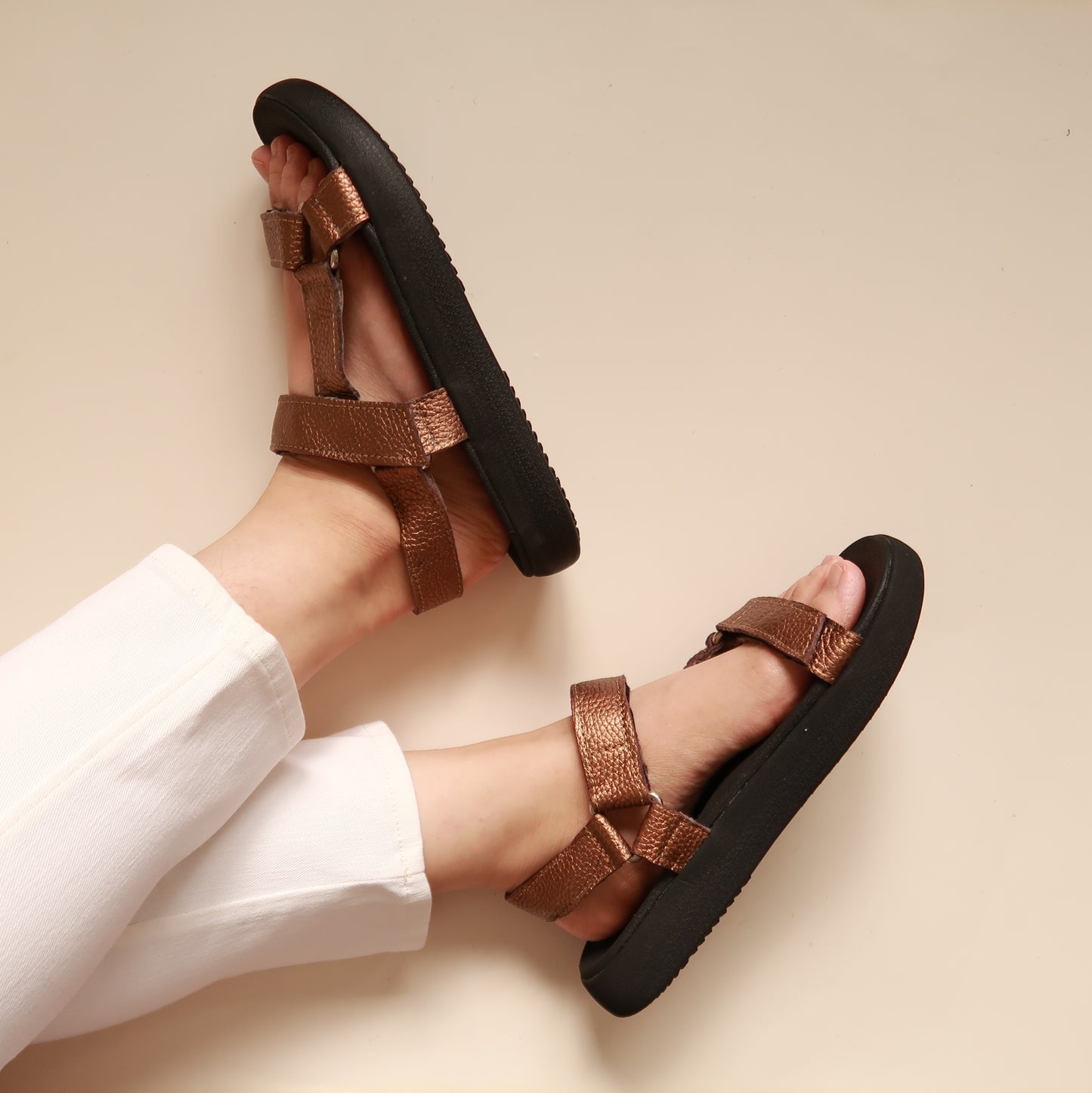 Zoe in Pewter (on black sole)