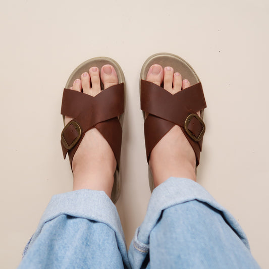 Demi in Vintage Brown (on beige sole)