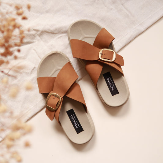 Demi in Fudge (on beige sole)