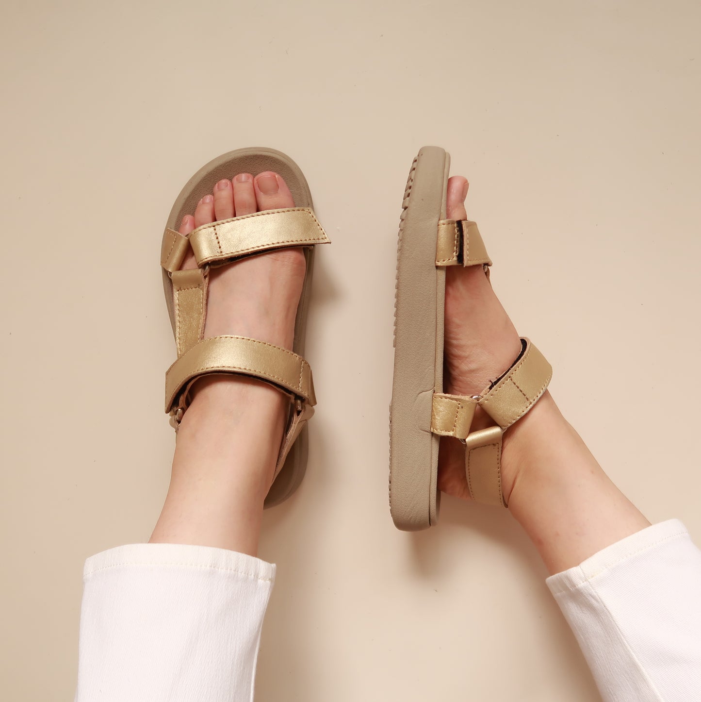 Zoe in Gold (on beige sole)